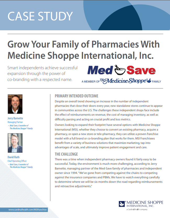 Grow Your Family of Pharmacies With Medicine Shoppe International, Inc.