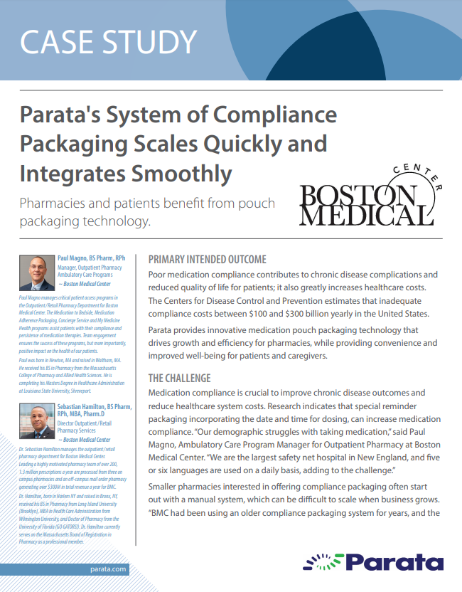 Parata�s System of Compliance Packaging Scales Quickly and Integrates Smoothly
