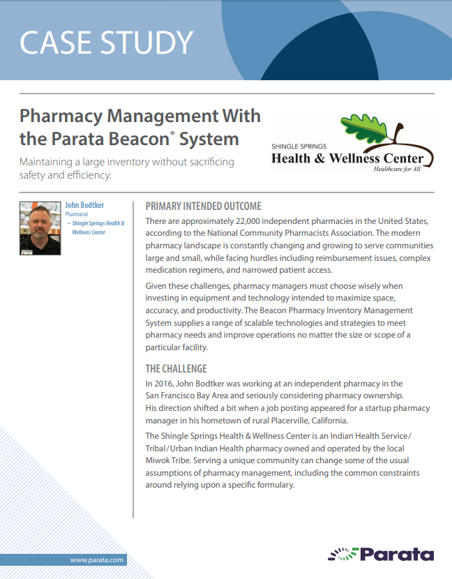 Pharmacy Management With the Parata Beacon  System