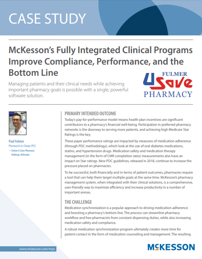 McKessons Fully Integrated Clinical Programs Improve Compliance, Performance, and the Bottom Line