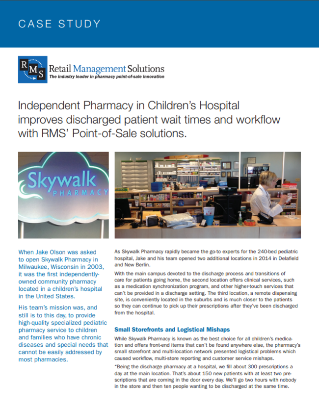 Independent Pharmacy in Children�s Hospital improves discharged patient wait times and workflow with