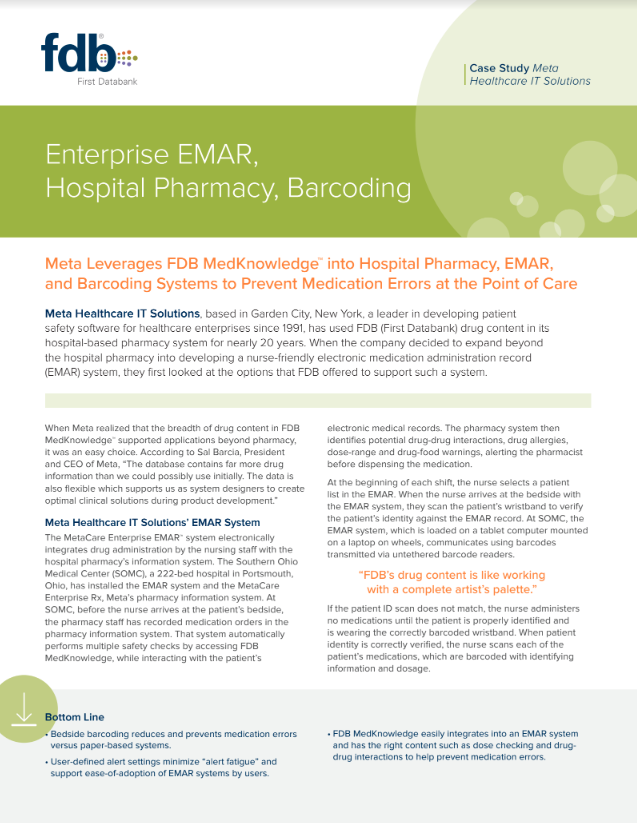 Enterprise EMAR, Hospital Pharmacy, Barcoding