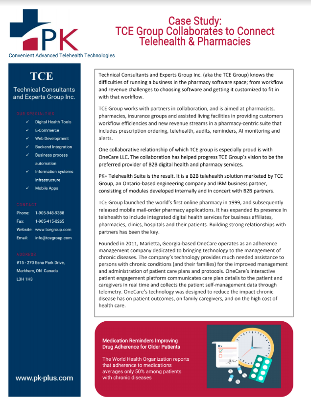 TCE Group Colloborates to Connect Telehealth & Pharmacies