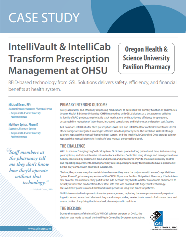IntelliVault & IntelliCab Transform Prescription Management at OHSU