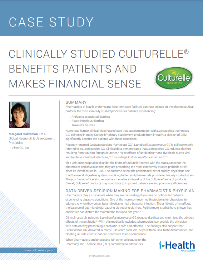 Clinically Studied Culturelle Benefits Patients and Makes Financial Sense