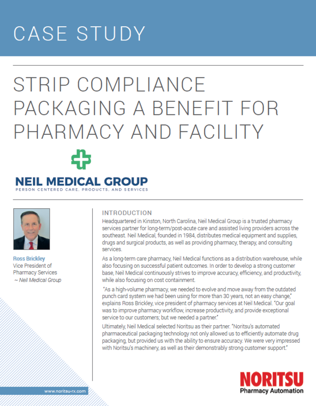 Strip Compliance Packaging A Benefit for Pharmacy and Facility 