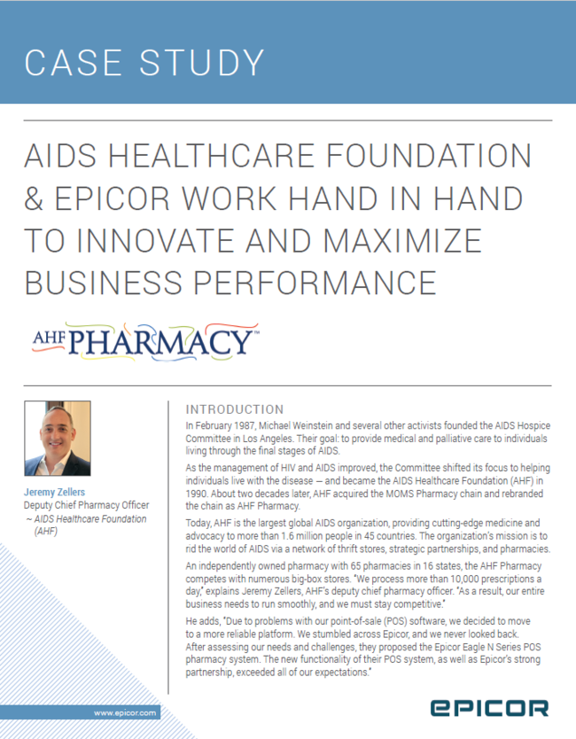 Aids Healthcare Foundation & Epicor Work Hand in Hand to Innovate and Maximize Business Performance
