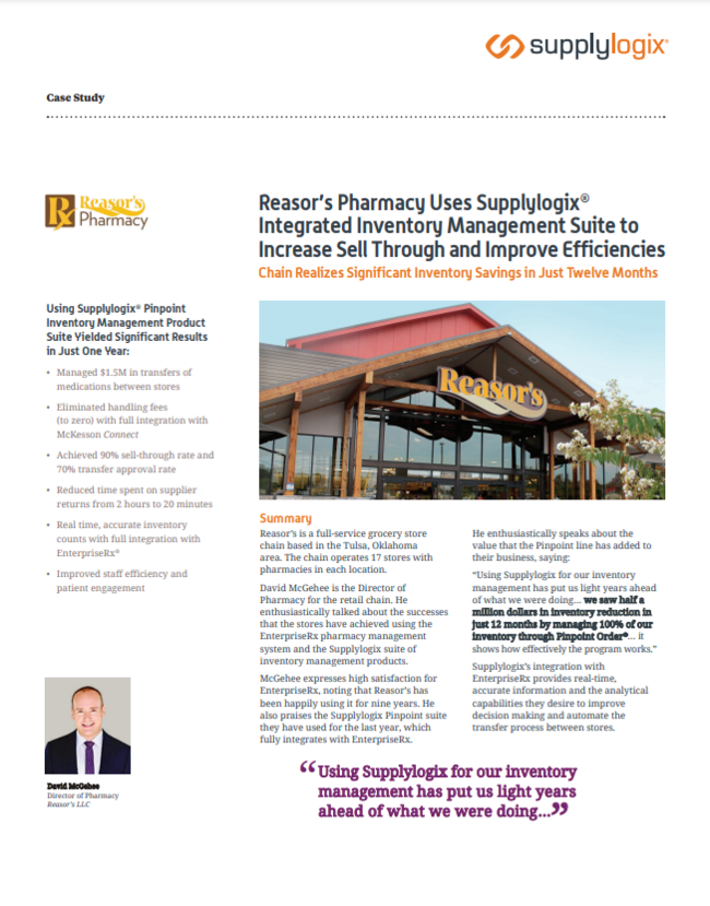 Reasor's Pharmacy Uses Supplylogix Integrated Inventory Management Suite to Increase Sell Through an