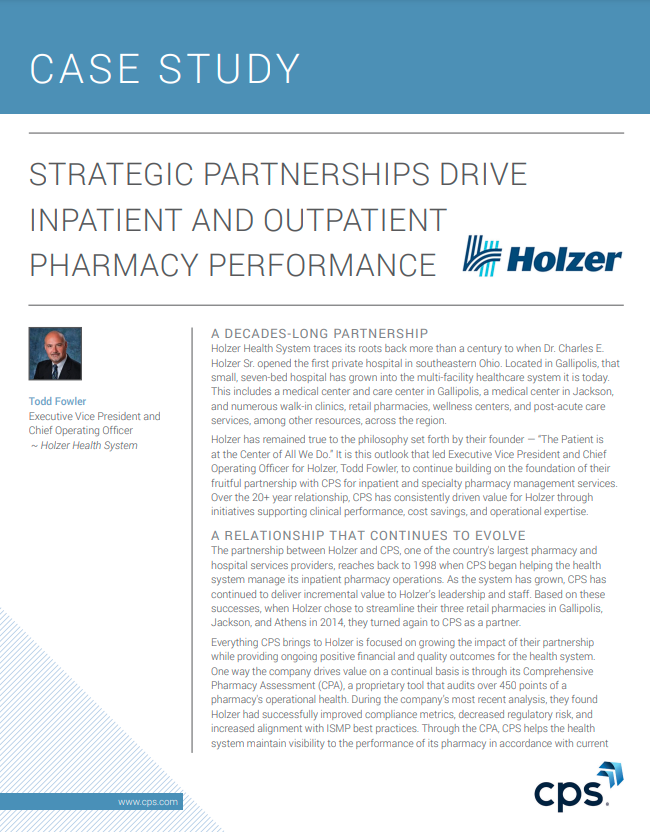 Strategic Partnerships Drive Inpatient and Outpatient Pharmacy Performance