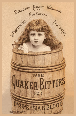 1895 - Quaker Bitters for Dyspepsia & Blood